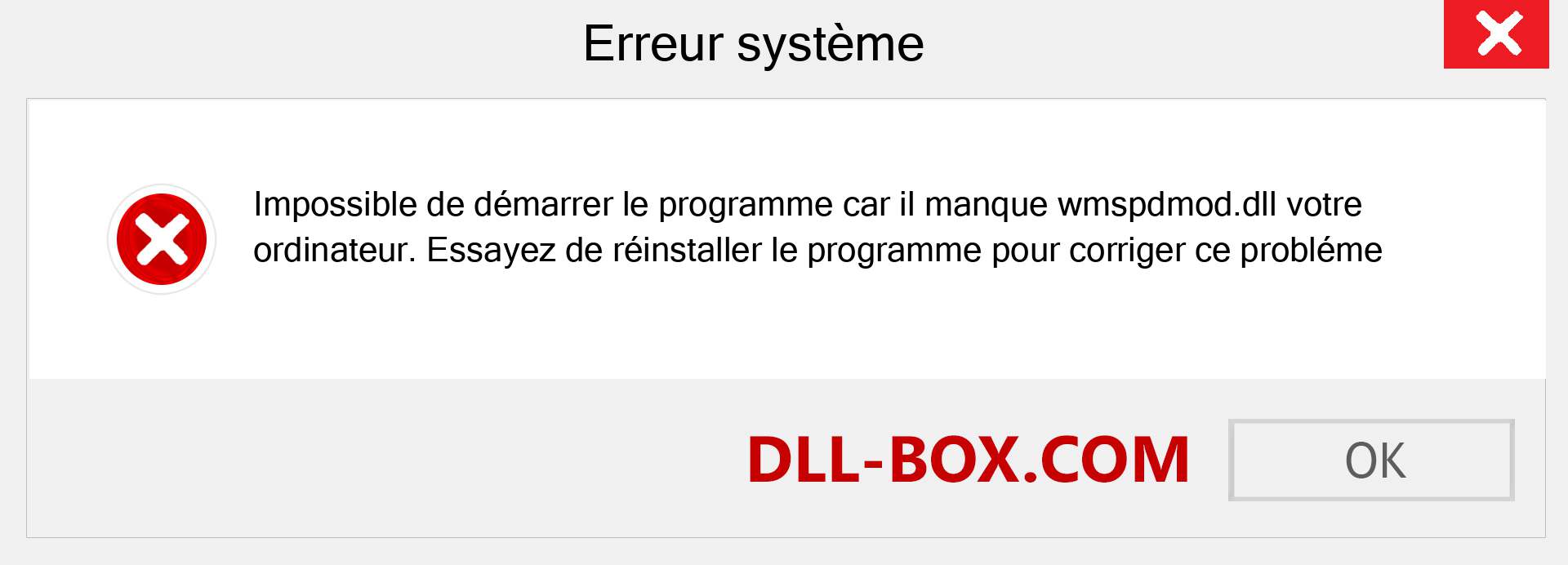 Le fichier wmspdmod.dll est manquant ?. Télécharger pour Windows 7, 8, 10 - Correction de l'erreur manquante wmspdmod dll sur Windows, photos, images